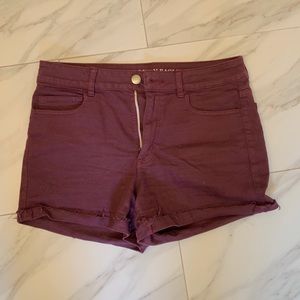 American Eagle deep burgundy denim hi rise shorts